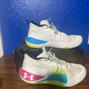 Under Armour White and Blue Athletic Shoes